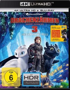 Blu-Ray Drachenzaehmen leicht gemacht 3 - Geheime Welt  4K Ultra  (BR + UHD)  Min:104/DD5.1/WS